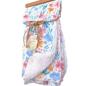 Tiny Garden Baby Blanket Flora Sherpa Soft Cozy Sleep Toddler Baby Girl Gift